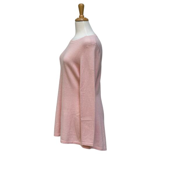 Isaac Mizrahi 100% Cashmere Sweater Tunic Sz S Pastel Pink Crew Neck Preppy Soft - Picture 2 of 9